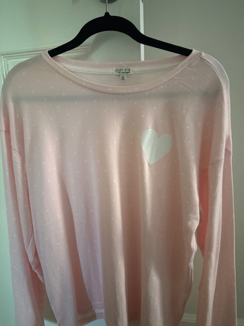PJ Salvage Pink Heart Long-Sleeve Pajama Top